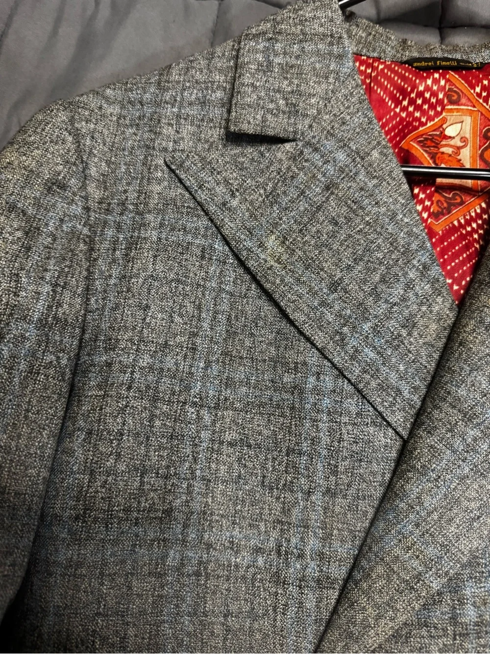 Gray Plaid Men's Blazer - Classic Double-Breasted Style